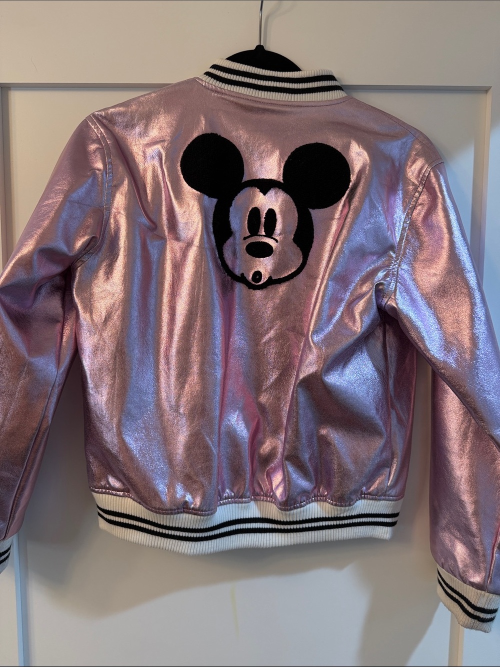 **RARE**Disney Stars Studios Collection Pink Metallic Mickey Mouse Bomber Jacket